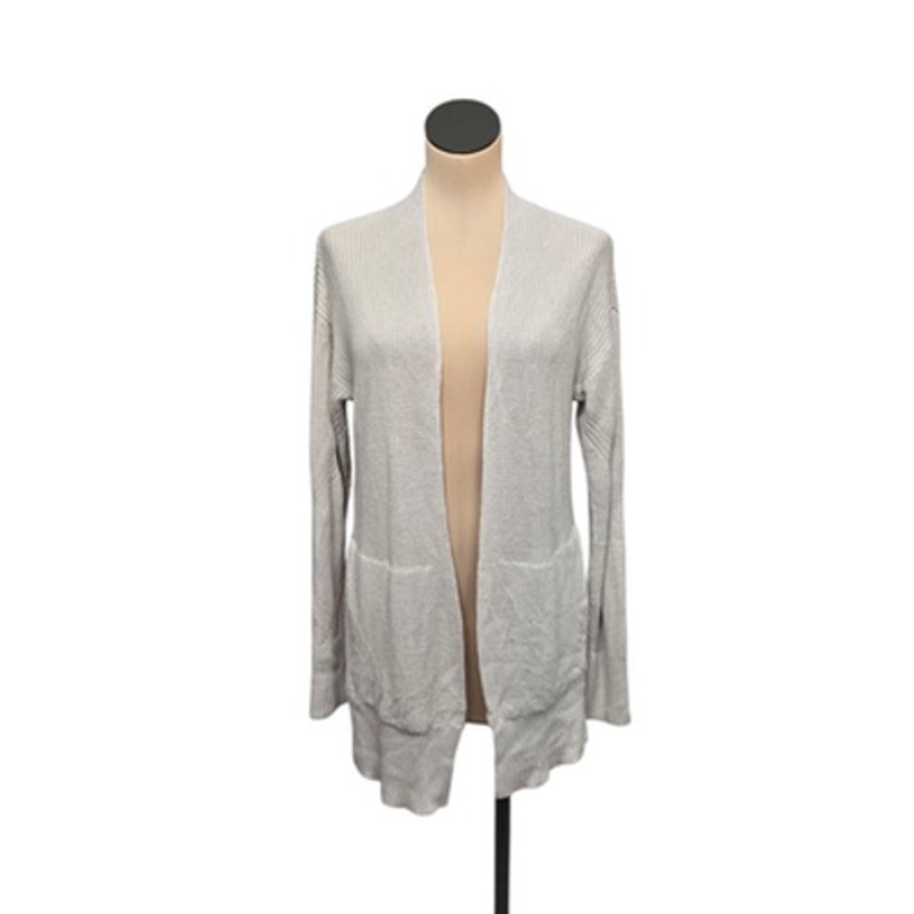 Lululemon Sweater Womens XS/S Gray Open Front Cardigan Pockets Cashmere Blend